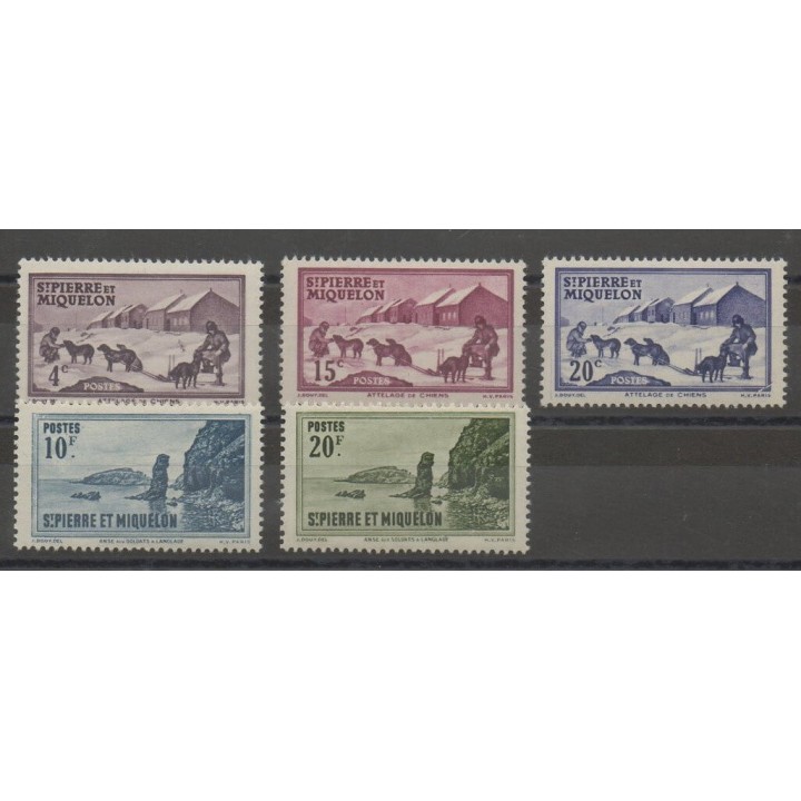 Timbres  - Saint-Pierre et Miquelon - 1942 - No 291/295 - neuf avec charnière
