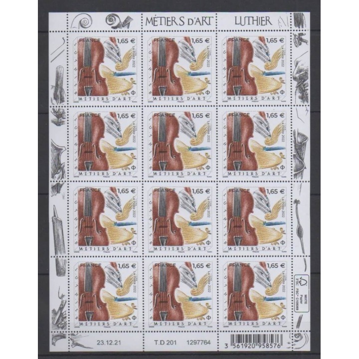 Buy this souvenir sheet  of France of the year 2022 (Nb F50 - Luthier).