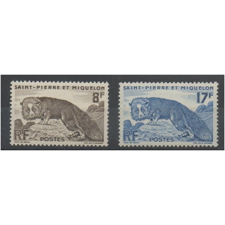 Stamps - various animals - Saint-Pierre and Miquelon - 1952 - Nb 345/346
