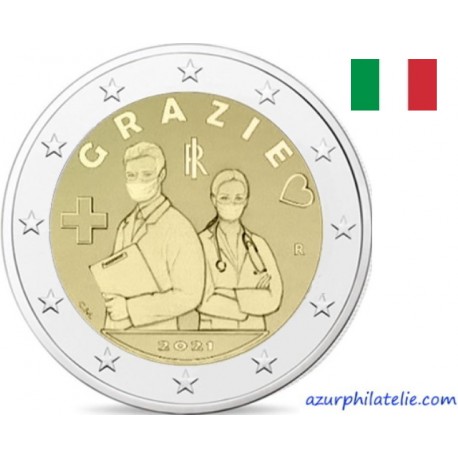 2 euro commémorative - Italie - 2021 - Les professionnels de santé - UNC