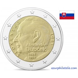 2 euro commémorative - Slovaquie - 2021 - 100 ans du Alexander Dubcek - UNC