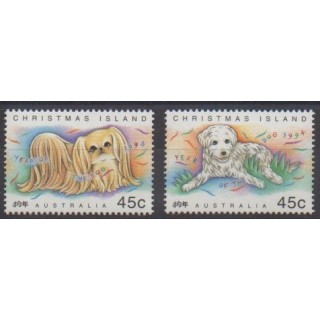 Acheter cette série de timbres des îles Christmas de l'année 1994 (No 400/401).