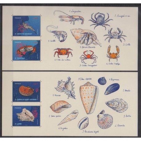 France - Souvenir sheets - 2022 - Nb BS190A/BS190B - Sea life