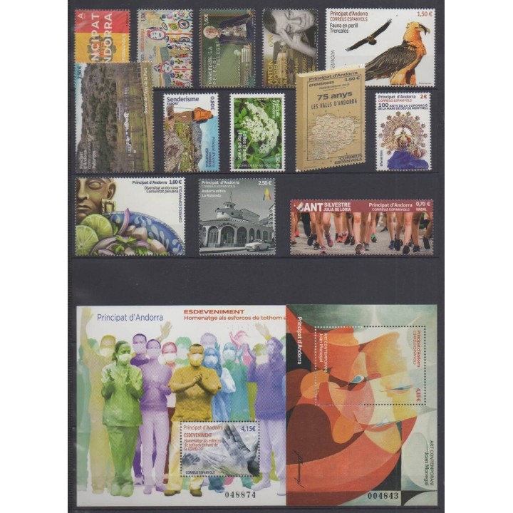 Buy the stamps of Spanish Andorra of the year 2021 (Nb 495/509).