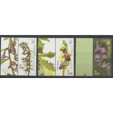 Ukraine - 2015 - No 1224/1226 - orchidées