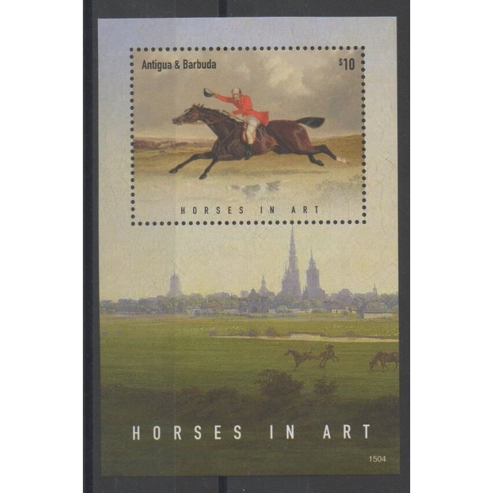 Timbres - chevaux - Antigua et Barbuda - 2015 - No BF 716