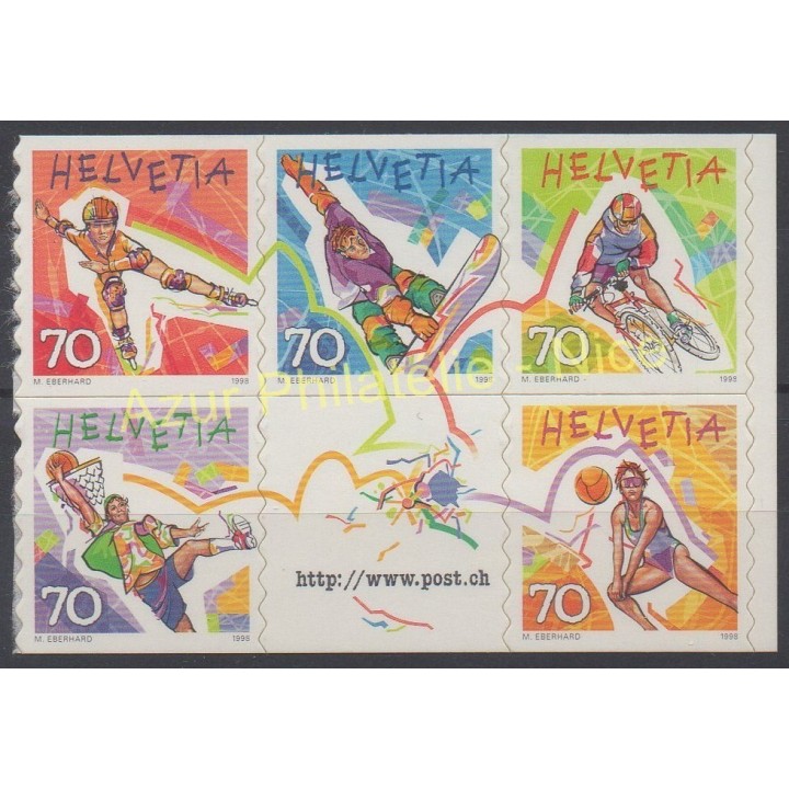 Timbres - Thème sports divers - Suisse - 1998 - No 1586/1590