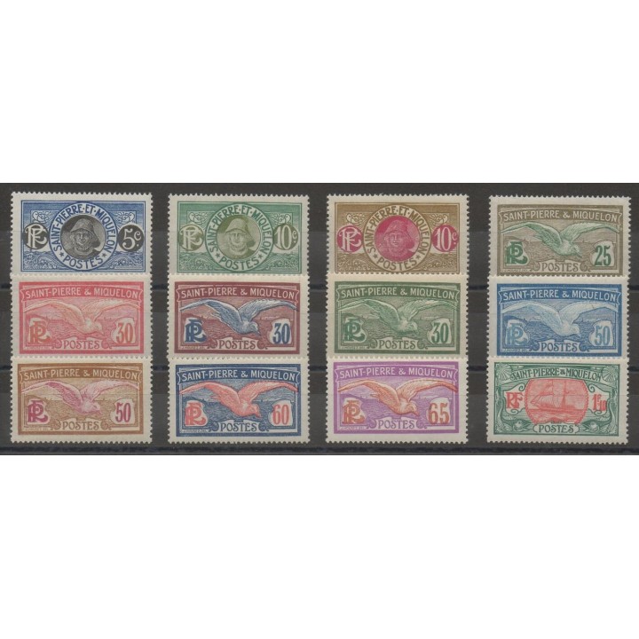 Timbres  - Saint-Pierre et Miquelon - 1922 - No 107/117A