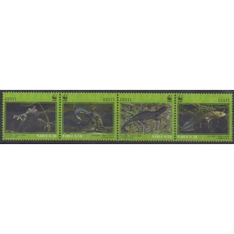 Estonie - 2010 - No 626/629 - Reptiles - Espèces menacées - WWF