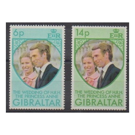 Gibraltar - 1973 - No 303/304 - Royauté - Principauté