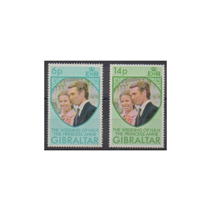 Acheter cette série de timbres de Gibraltar de l'année 1973 (No 303/304).