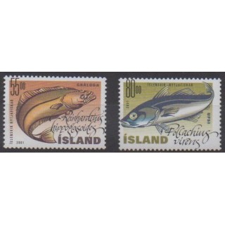 Acheter cette série de timbres d'Islande de l'année 2001 (No 906/907).