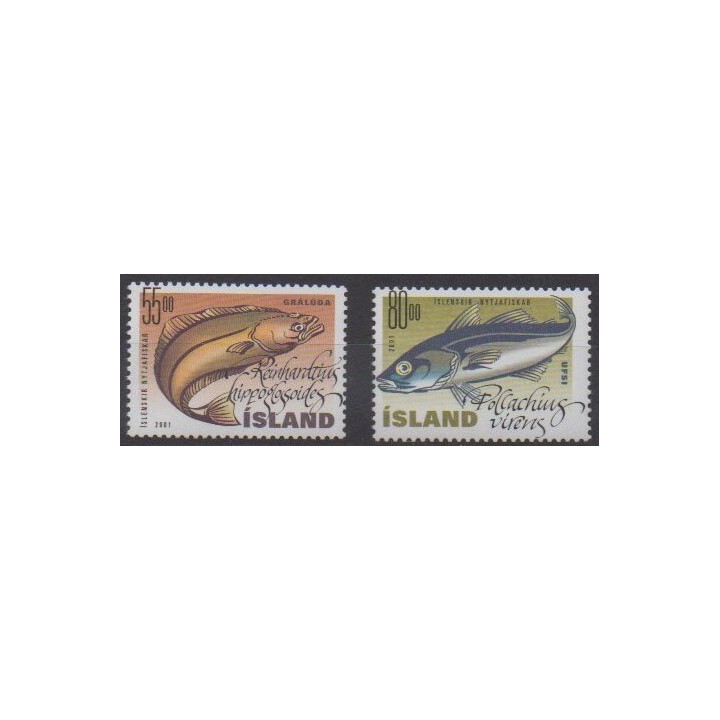 Acheter cette série de timbres d'Islande de l'année 2001 (No 906/907).