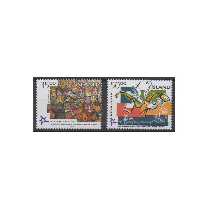 Acheter cette série de timbres d'Islande de l'année 1999 (No 876A/876B).