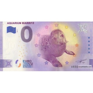 Billet souvenir touristique - 2022-7 - Aquarium Biarritz - (Pyrénées-Atlantiques)