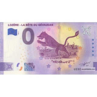 Billet souvenir touristique - 2022-1 - Lozere - La bête de Gevaudan - (Lozère)