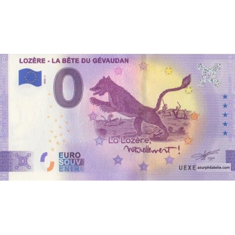 Euro banknote memory - 48 - Lozere - La bête de Gevaudan - 2022-1 - Anniversary