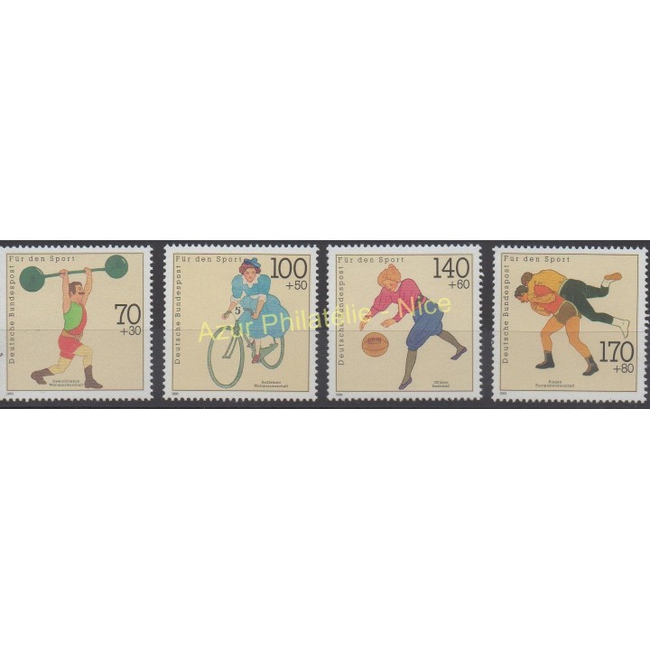 Timbres - Thème sports divers - Allemagne réunifiée - 1991 - No 1331/1334