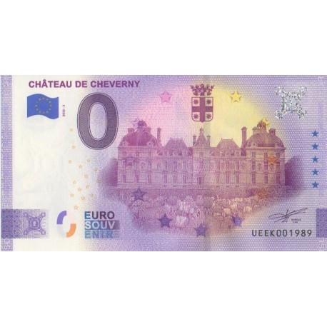 Euro banknote memory - 41 - Château de Cheverny - 2022-3 - Nb 1989
