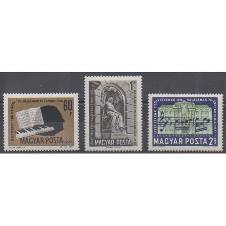 Acheter cette série de timbres de Hongrie de l'année 1961 (No 1466/1468).