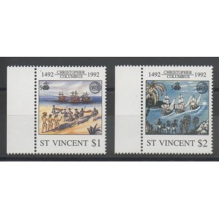 Timbres - Christophe Colomb - Saint-Vincent - 1992 - No 1514/1515