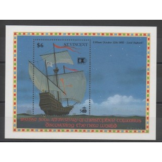 Timbres - Christophe Colomb - Saint-Vincent - 1992 - No BF 168