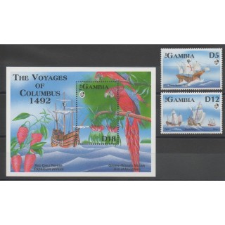 Timbres - Christophe Colomb - Gambie - 1992 - No 1255/1256 - BF 167