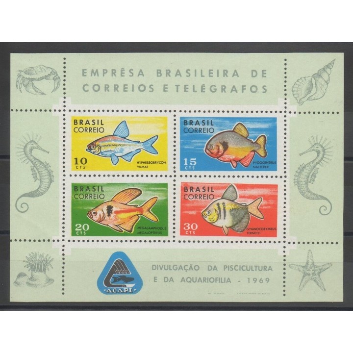 Timbres - poissons - Brésil - 1969 - No BF 23