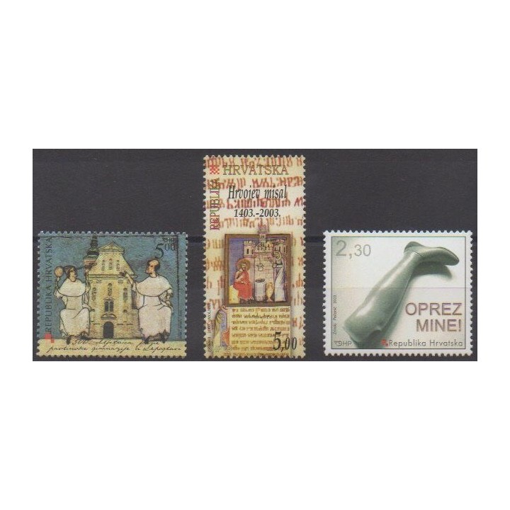 Buy this set of stamps of Croatia of the year 2003 (Nb 603/605).