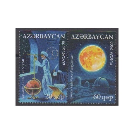 Azerbaïdjan - 2009 - No 650a/651a - Astronomie - Europa