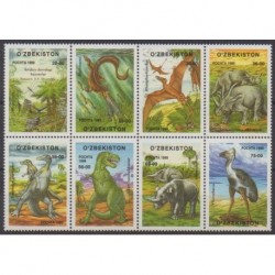 Ouzbékistan - 1999 - No 167/174 - Animaux préhistoriques