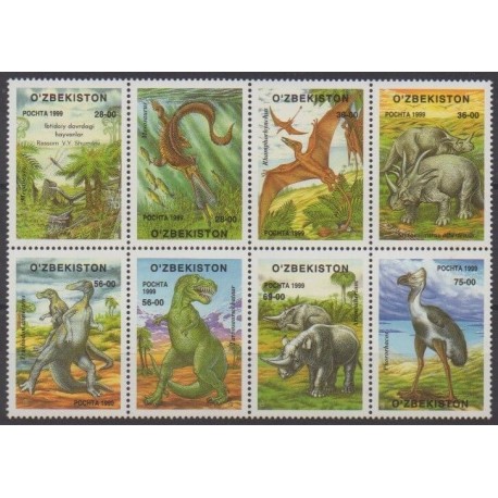 Uzbekistan - 1999 - Nb 167/174 - Prehistoric animals