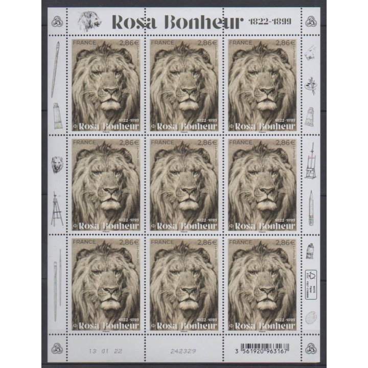 Acheter ce feuillet de France de l'année 2022 (No F53 - Rosa Bonheur).