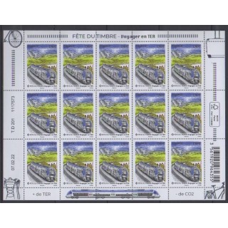 Buy this souvenir sheet  of France of the year 2022 (Nb F55 - Voyager en TER).