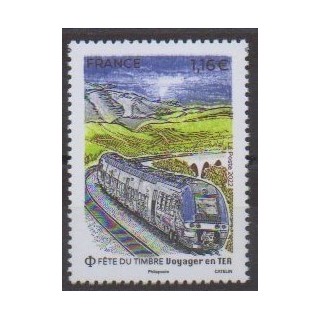 Buy this stamp of France of the year 2022 (Voyager en TER).