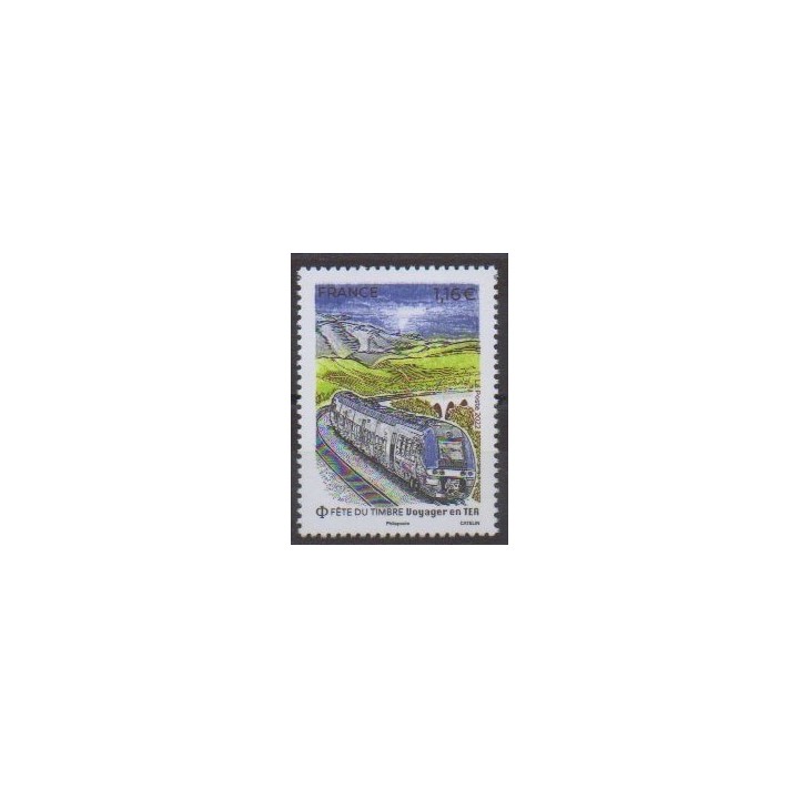 Buy this stamp of France of the year 2022 (Voyager en TER).