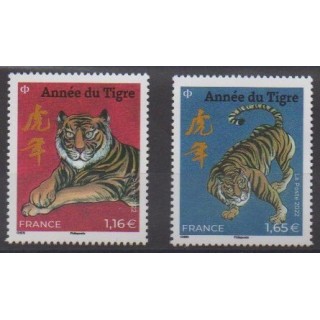 Acheter cette série de timbres de France de l'année 2022 (No 5548 et 5550).