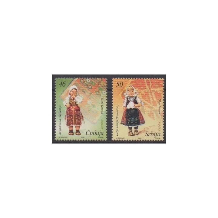 Acheter cette série de timbres de Serbie de l'année 2008 (No 258/259).