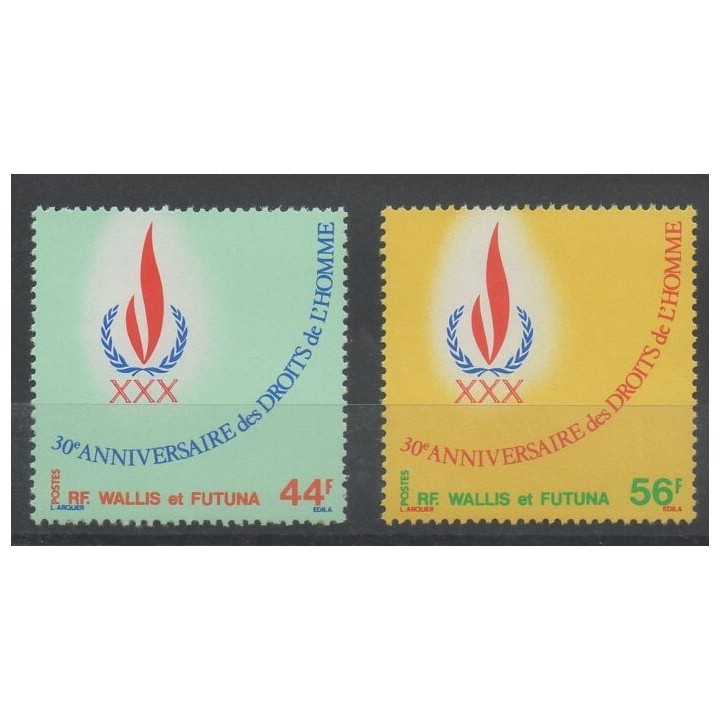 Timbres - Wallis et Futuna  - 1978 - No 224/225 - histoire divers