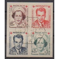 Monaco - 1949 - No 334B/337B - Bloc de 4 - Santé ou Croix-Rouge - Oblitérés