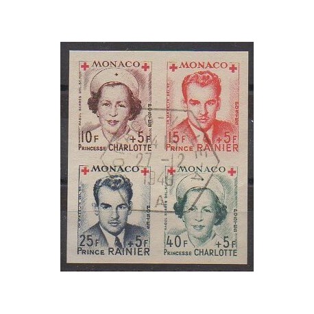 Monaco - 1949 - No 334B/337B - Bloc de 4 - Santé ou Croix-Rouge - Oblitérés