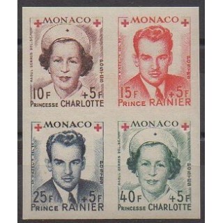 Acheter cette série de timbres de Monaco de l'année 1949 (No 334B/337B - Bloc de 4).