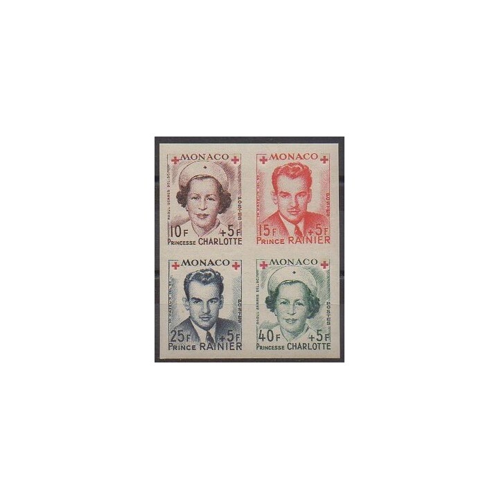Acheter cette série de timbres de Monaco de l'année 1949 (No 334B/337B - Bloc de 4).