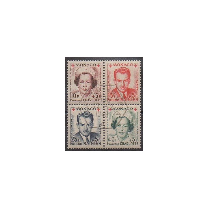 Acheter cette série de timbres de Monaco de l'année 1949 (No 334A/337A - Bloc de 4). - Oblitéré
