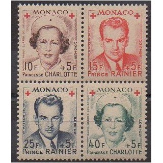 Acheter cette série de timbres de Monaco de l'année 1949 (No 334A/337A - Bloc de 4).
