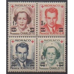 Monaco - 1951 - No 379A/382A - Bloc de 4 - Santé ou Croix-Rouge