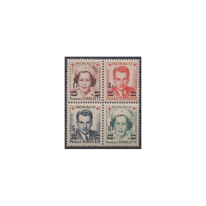 Acheter cette série de timbres de Monaco de l'année 1951 (No 379A/382A - Bloc de 4).