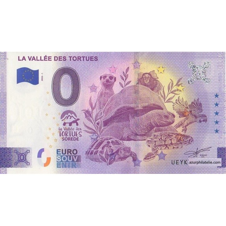 Billet souvenir touristique - 2022-1 - La Vallée des tortues - (Pyrénées-Orientales)