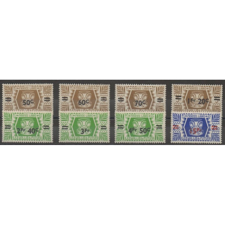 Timbres  - Wallis et Futuna  - 1945 - No 148/155 - neuf avec charnière