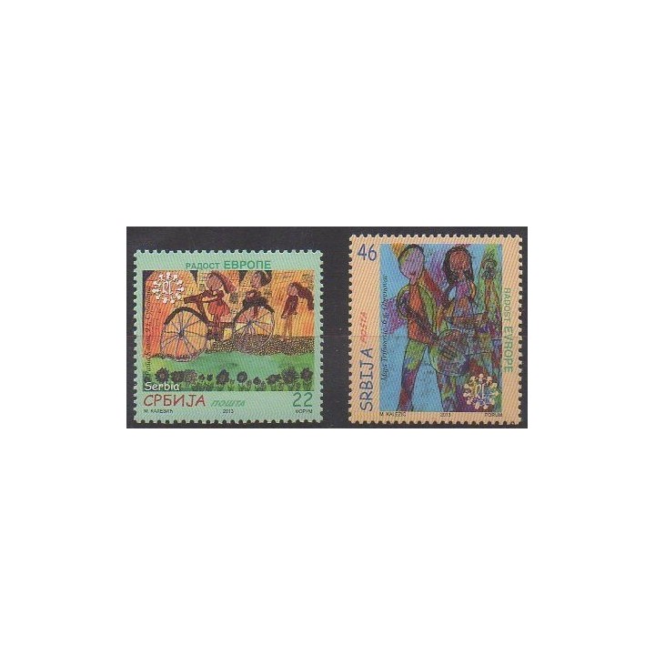 Buy this set of stamps of Serbia of the year 2013 (Nb 519/520).